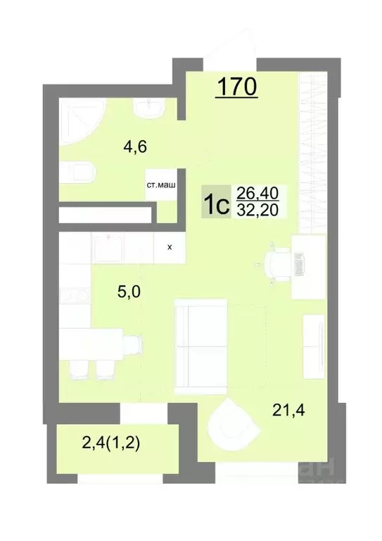 Студия Свердловская область, Екатеринбург ул. Металлургов, 63/3 (32.2 ... - Фото 1