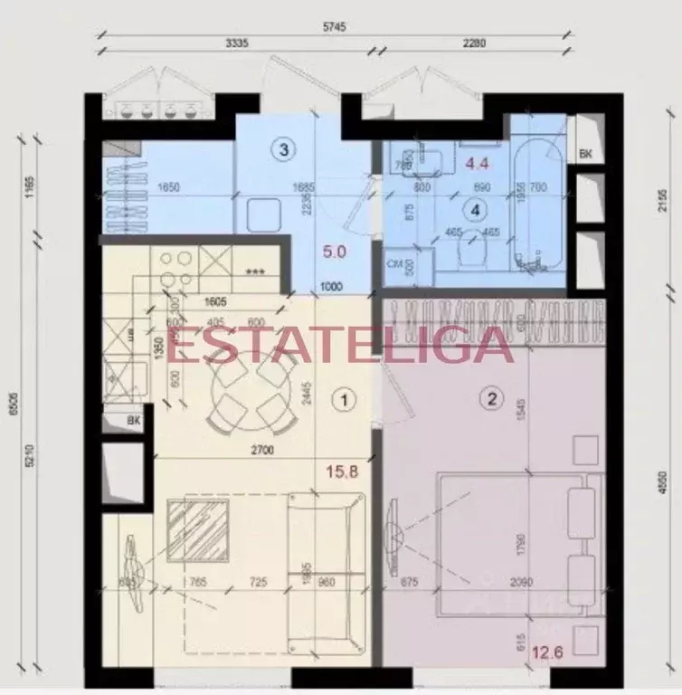 2-к кв. Москва Большая Филевская ул., 4 (40.0 м) - Фото 1