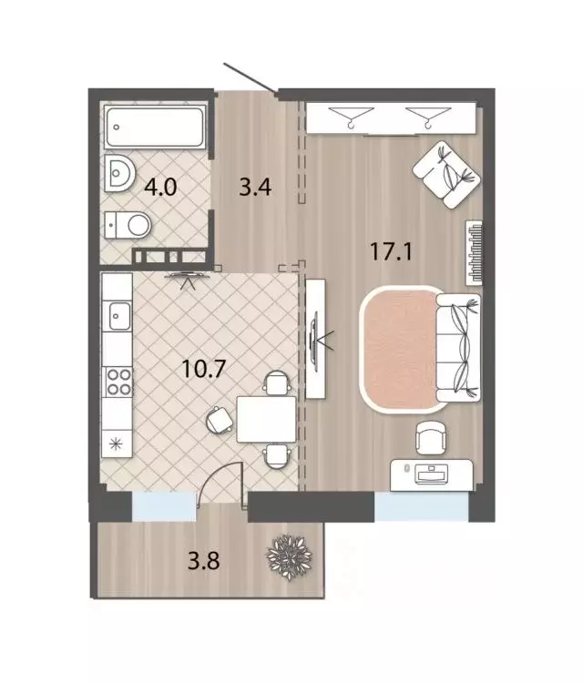 1-к кв. Иркутская область, Иркутск ул. Варламова, 104/1 (39.0 м) - Фото 1