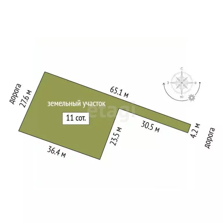 Участок в Тюменская область, Тюмень ул. Рублевская, 57к23 (11.0 сот.) - Фото 2