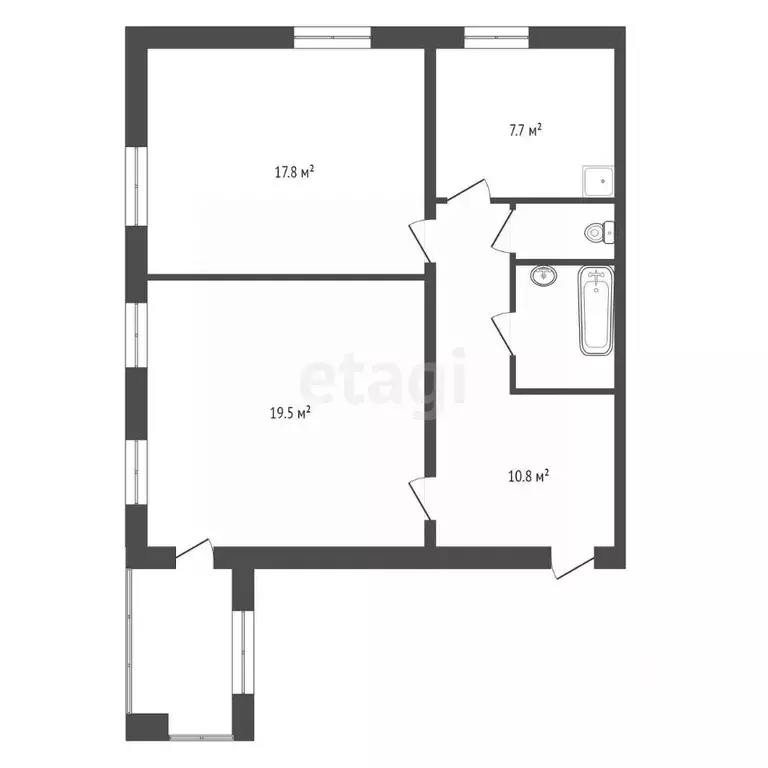 2-к кв. Красноярский край, Красноярск ул. Калинина, 5Б (60.0 м) - Фото 2