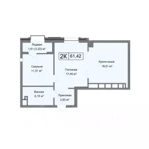 2-к кв. Дагестан, Каспийск ул. М. Халилова, 1А (61.42 м) - Фото 0