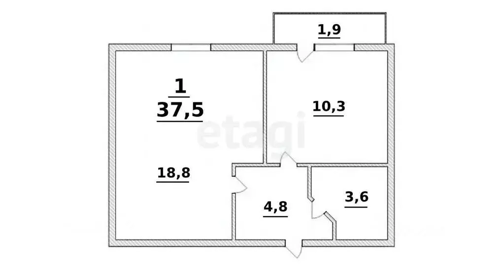 1-к кв. Калининградская область, Зеленоградск ул. Римская, 1 (37.5 м) - Фото 2