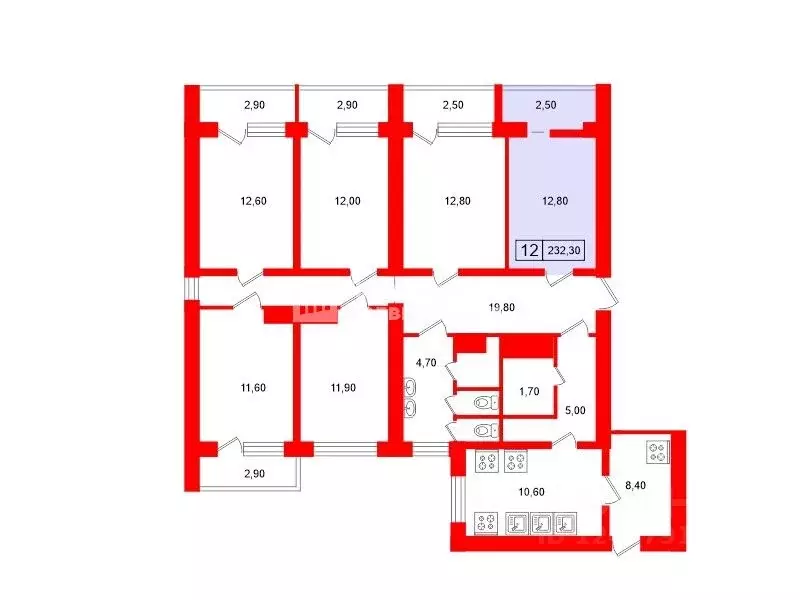 Комната Санкт-Петербург Ленская ул., 17К1 (12.8 м) - Фото 2