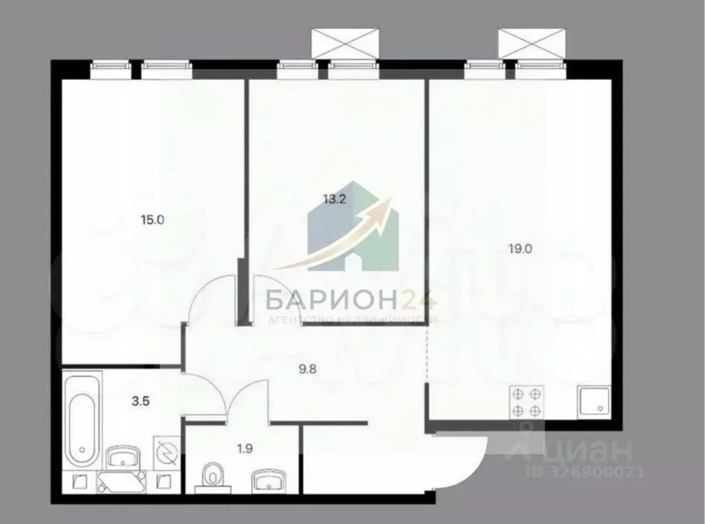 3-к кв. Калужская область, Обнинск просп. Маркса, 99/1 (62.4 м) - Фото 2
