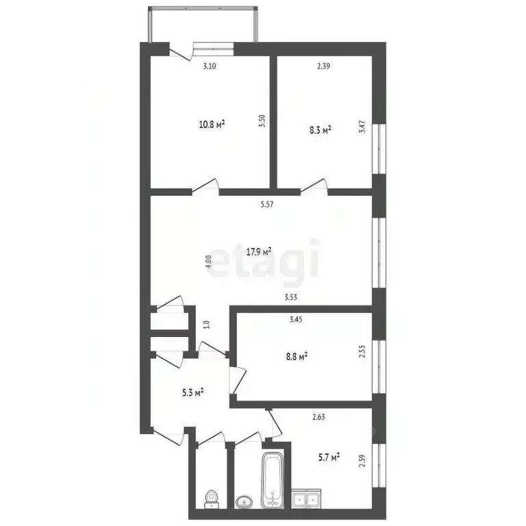 4-к кв. Вологодская область, Вологда Осановский проезд, 25 (60.8 м) - Фото 2