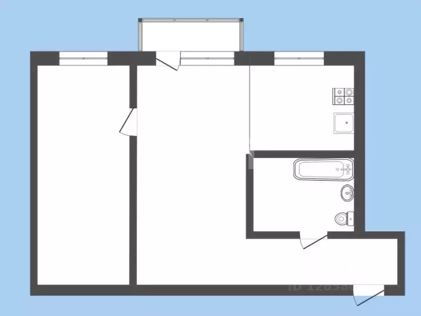 2-к кв. Кемеровская область, Новокузнецк ул. Кирова, 45 (44.6 м) - Фото 1