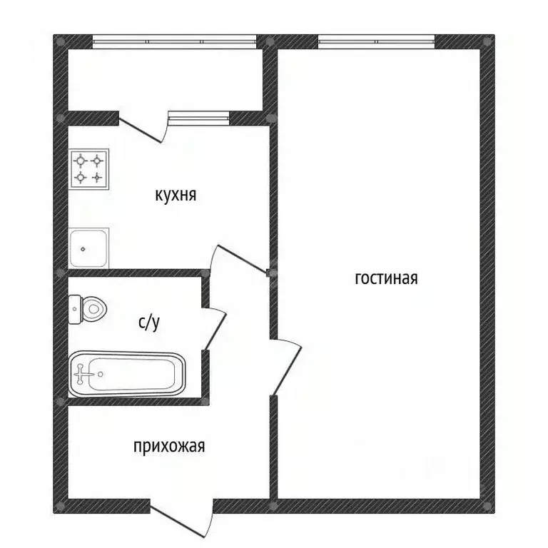 1-к кв. Башкортостан, Уфа Российская ул., 163/2 (33.1 м) - Фото 2