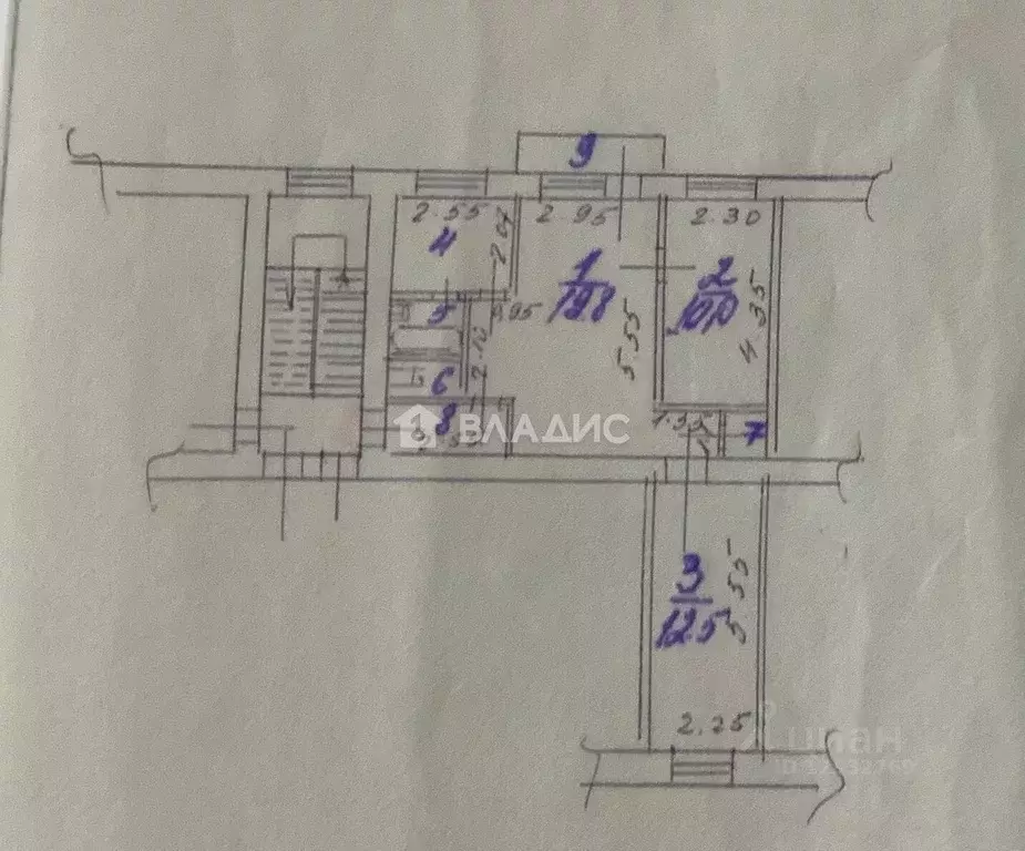 3-к кв. Пензенская область, Пенза проезд 3-й Лобачевского, 3 (54.7 м) - Фото 2