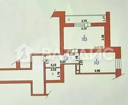 1-к. квартира, 44,2 м, 9/10 эт. - Фото 0