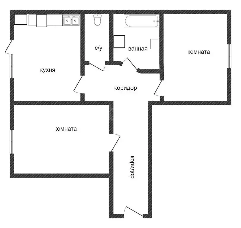 2-комнатная квартира: Курган, жилой район Заозёрный, 7-й микрорайон, 7 ... - Фото 1