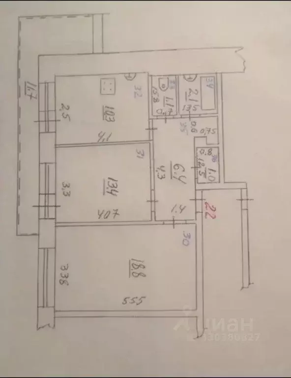 2-к кв. Самарская область, Самара Молодогвардейская ул., 103 (53.1 м) - Фото 1