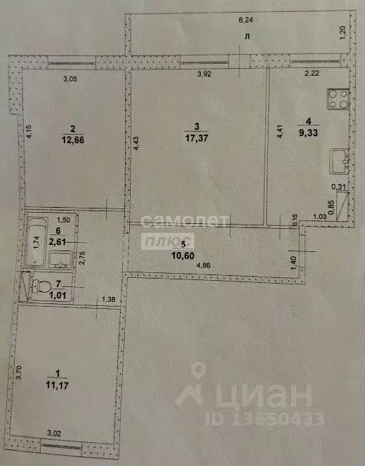3-к кв. Ульяновская область, Ульяновск ул. Ульяны Громовой, 6 (64.75 ... - Фото 1