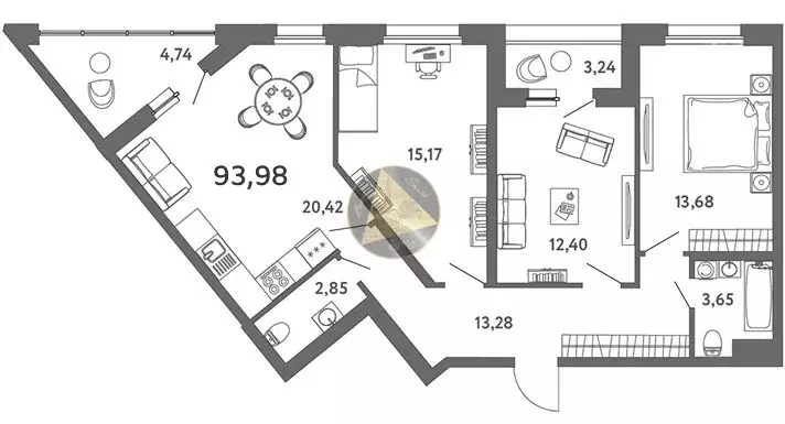 Продаётся 3-к квартира, 93.9 м - Фото 1