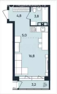 Квартира-студия: Пермь, Белозёрская улица, 30А (22 м) - Фото 0