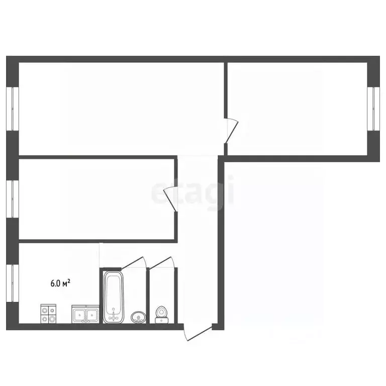3-к кв. Нижегородская область, Выкса Гоголя мкр, 10 (56.0 м) - Фото 1