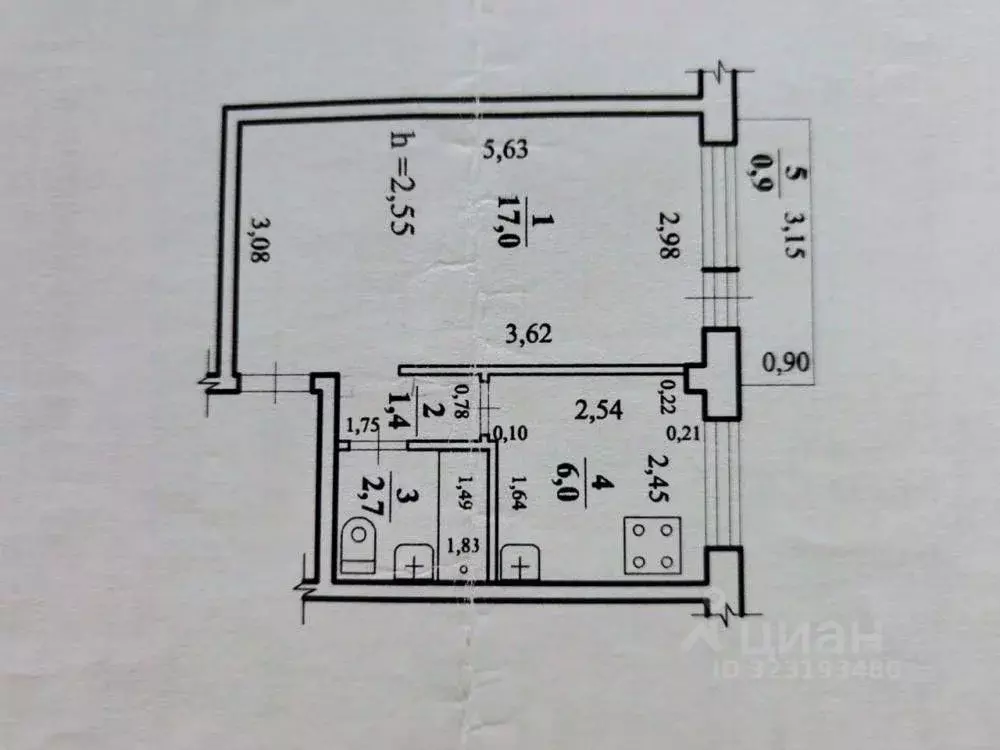 1-к кв. Забайкальский край, Чита пос. Текстильщиков, 4-й мкр, 10 (27.1 ... - Фото 1