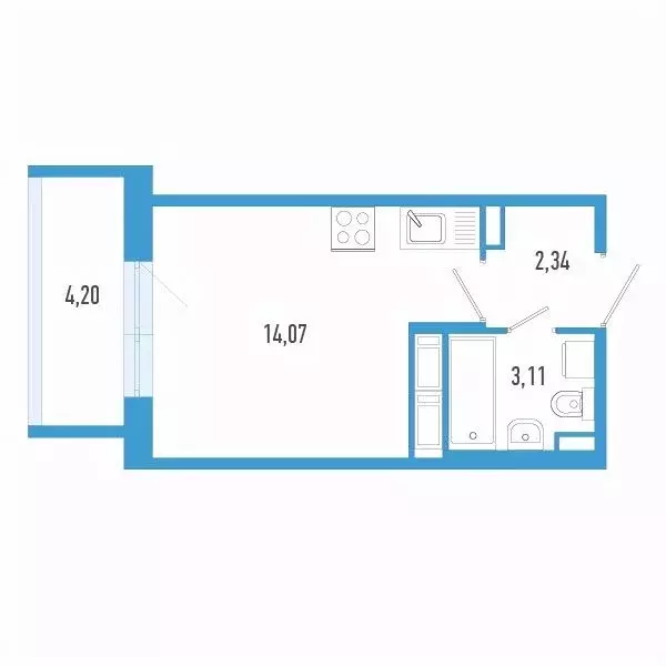 Студия Санкт-Петербург пос. Шушары,  (20.78 м) - Фото 0