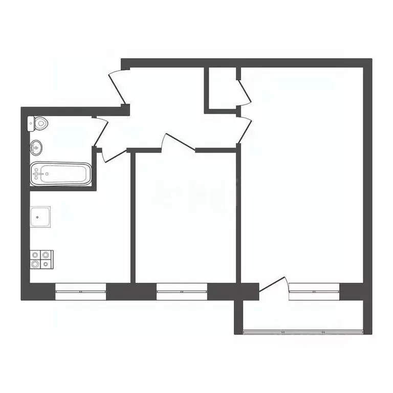 2-к кв. Тульская область, Тула Новомосковская ул., 3 (44.1 м) - Фото 1