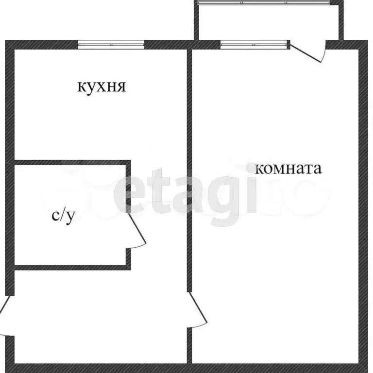 1-к. квартира, 30,2 м, 2/5 эт. - Фото 1