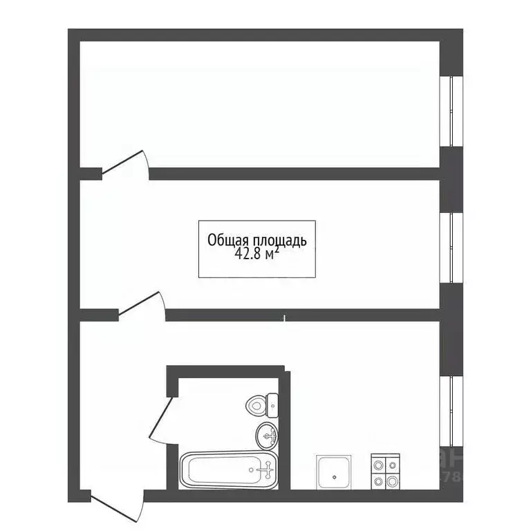 2-к кв. Новосибирская область, Обь ул. ЖКО Аэропорта, 11 (42.8 м) - Фото 2