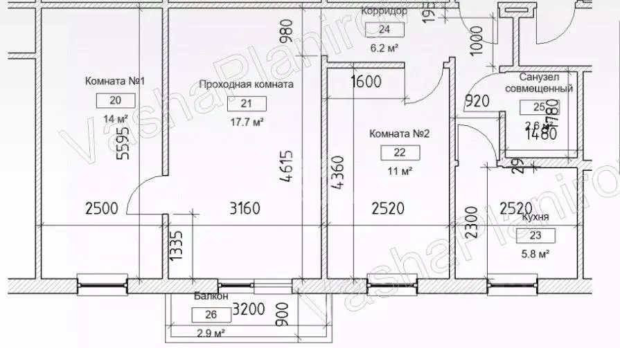 3-к кв. воронежская область, воронеж ул. остужева, 18 (56.0 м) - Фото 1