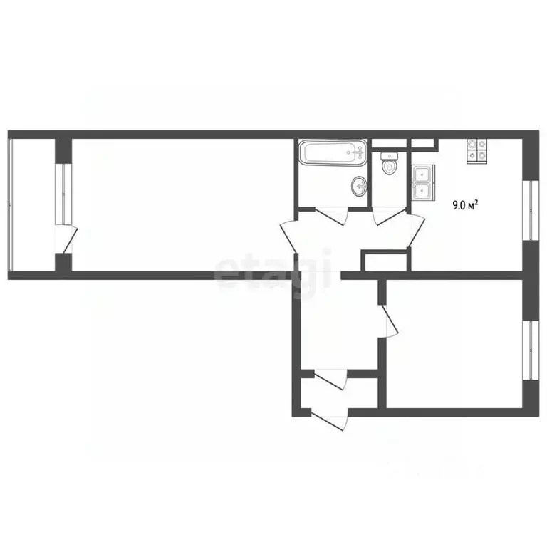 2-к кв. Ямало-Ненецкий АО, Муравленко ул. 70 лет Октября, 18 (51.7 м) - Фото 1