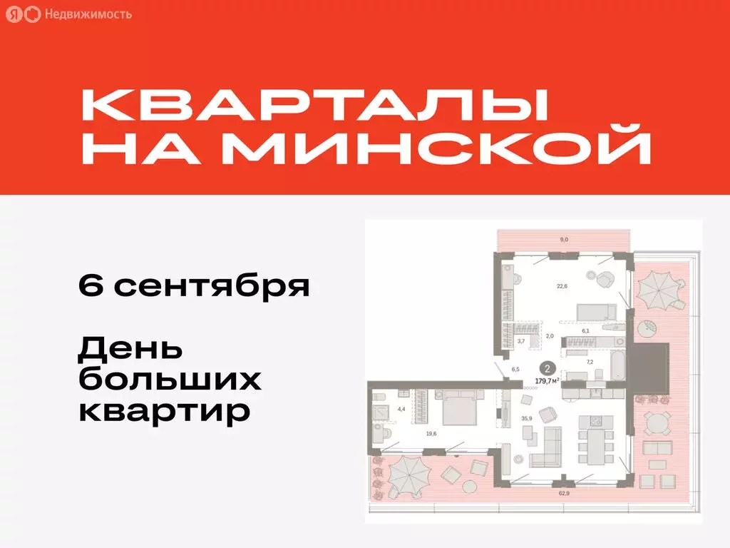 2-комнатная квартира: Тюмень, жилой комплекс На Минской (179.74 м) - Фото 0