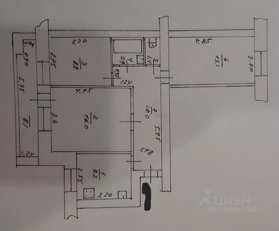 3-к кв. Татарстан, Казань ул. Академика Парина, 6 (60.4 м) - Фото 2