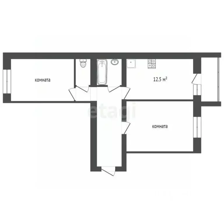 2-к кв. Тамбовская область, Тамбов Мичуринская ул., 213Д (57.7 м) - Фото 1