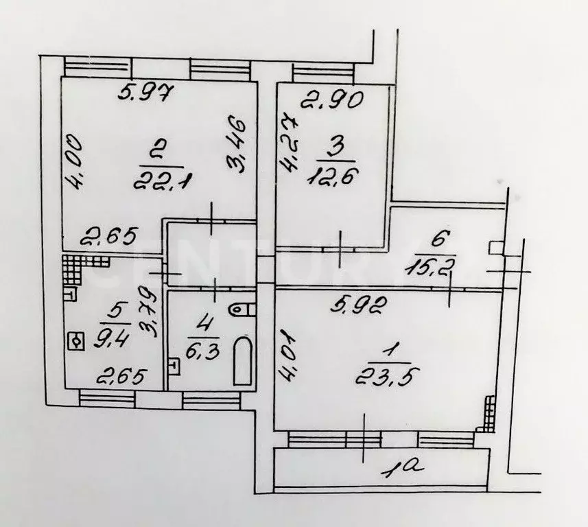 3-к кв. Москва ул. 1905 года, 3 (89.1 м) - Фото 2