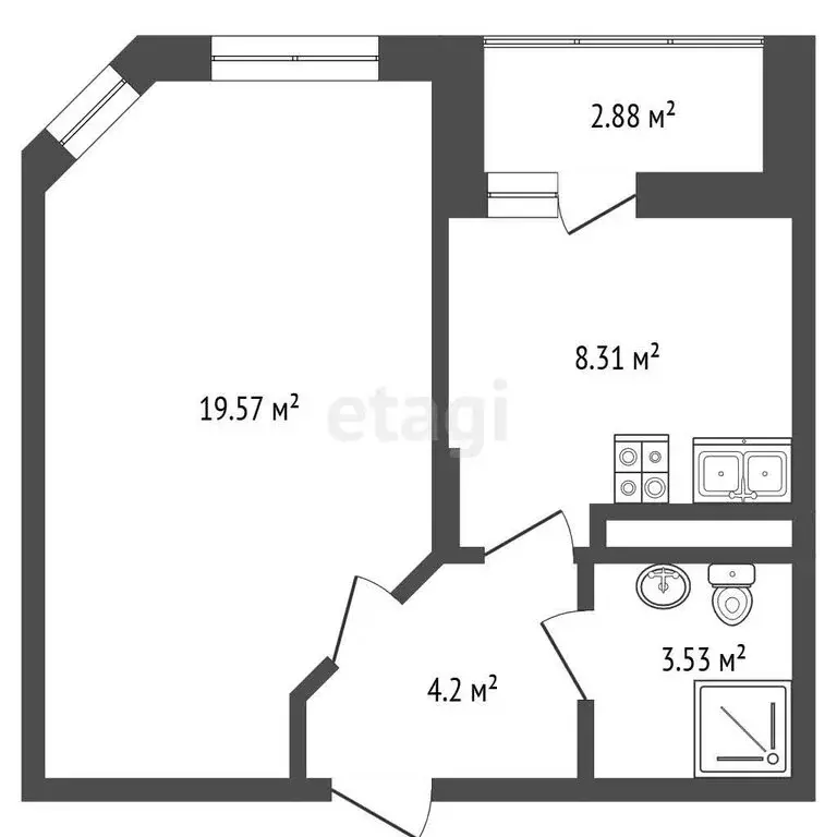1-комнатная квартира: Раменское, Северное шоссе, 38 (37 м) - Фото 1