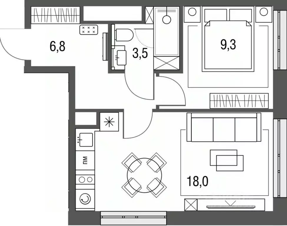 1-к кв. Москва Тагильская ул., 2к1 (38.5 м) - Фото 1