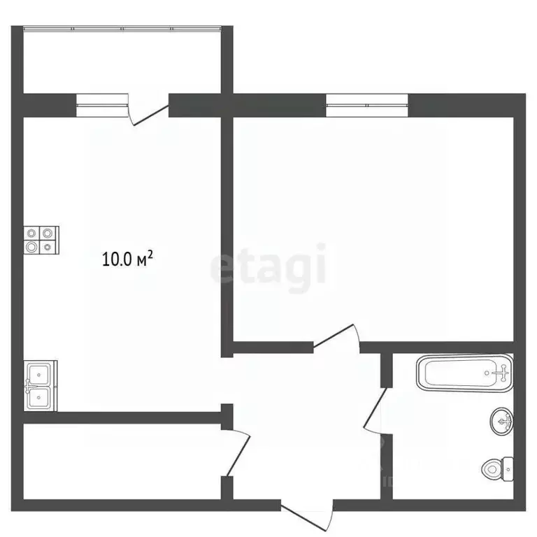 1-к кв. Владимирская область, Муром Кленовая ул., 3к4 (36.3 м) - Фото 2