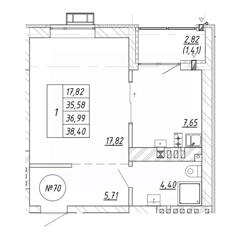 1-к кв. Калининградская область, Зеленоградск  (38.4 м) - Фото 1