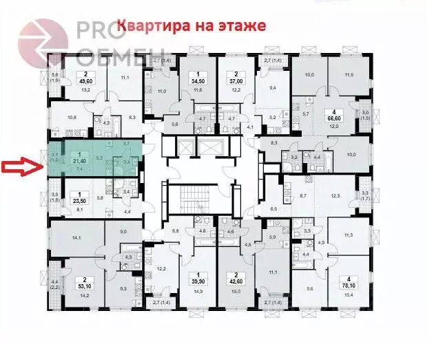 Студия Москва Бунинские Кварталы жилой комплекс, 9.4 (21.4 м) - Фото 1