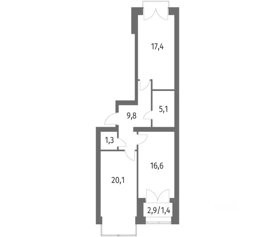 2-к кв. Санкт-Петербург ул. Академика Константинова, 1к1 (71.8 м) - Фото 0