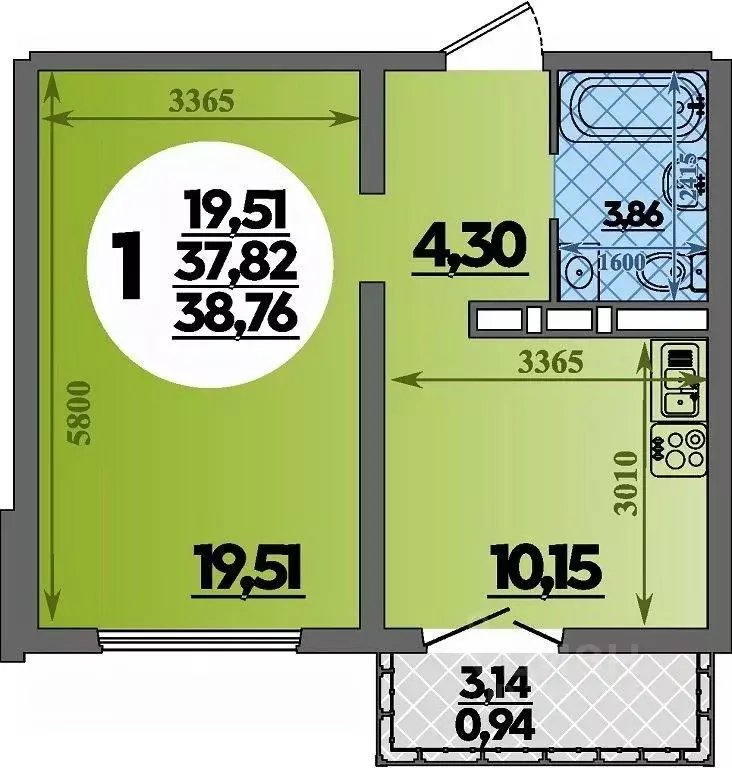 1-к кв. Краснодарский край, Новороссийск Город у Моря жилой комплекс ... - Фото 1