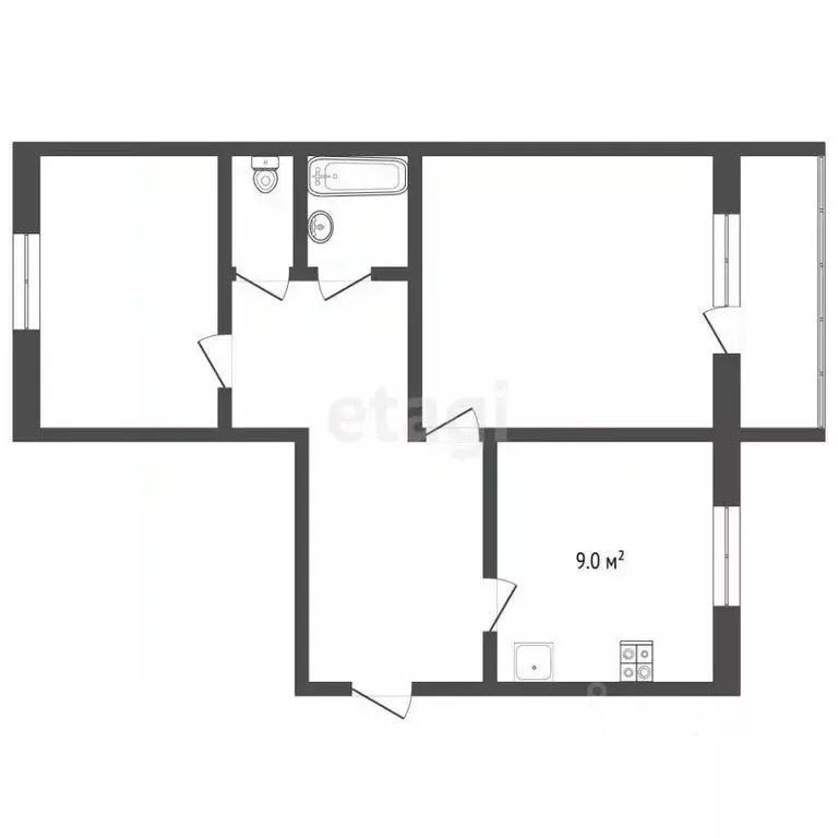 2-к кв. Воронежская область, Борисоглебск Северный мкр, 47 (51.7 м) - Фото 1
