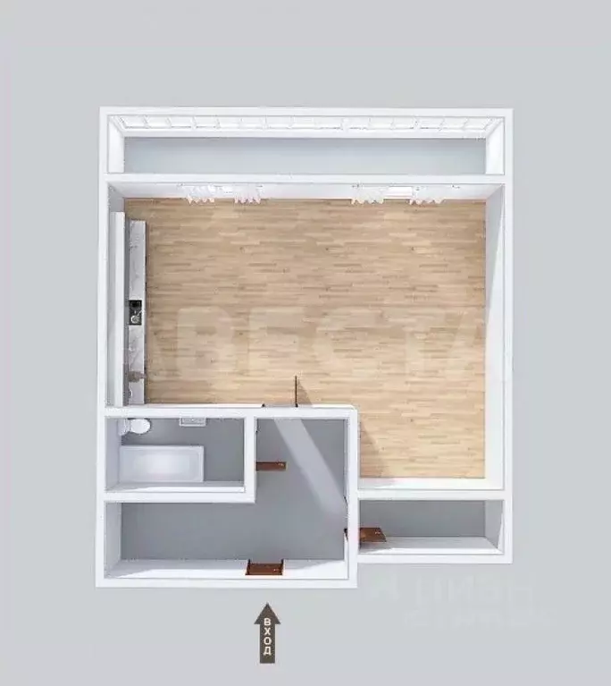 1-к кв. Омская область, Омск ул. Звездова, 62/4 (39.9 м) - Фото 2