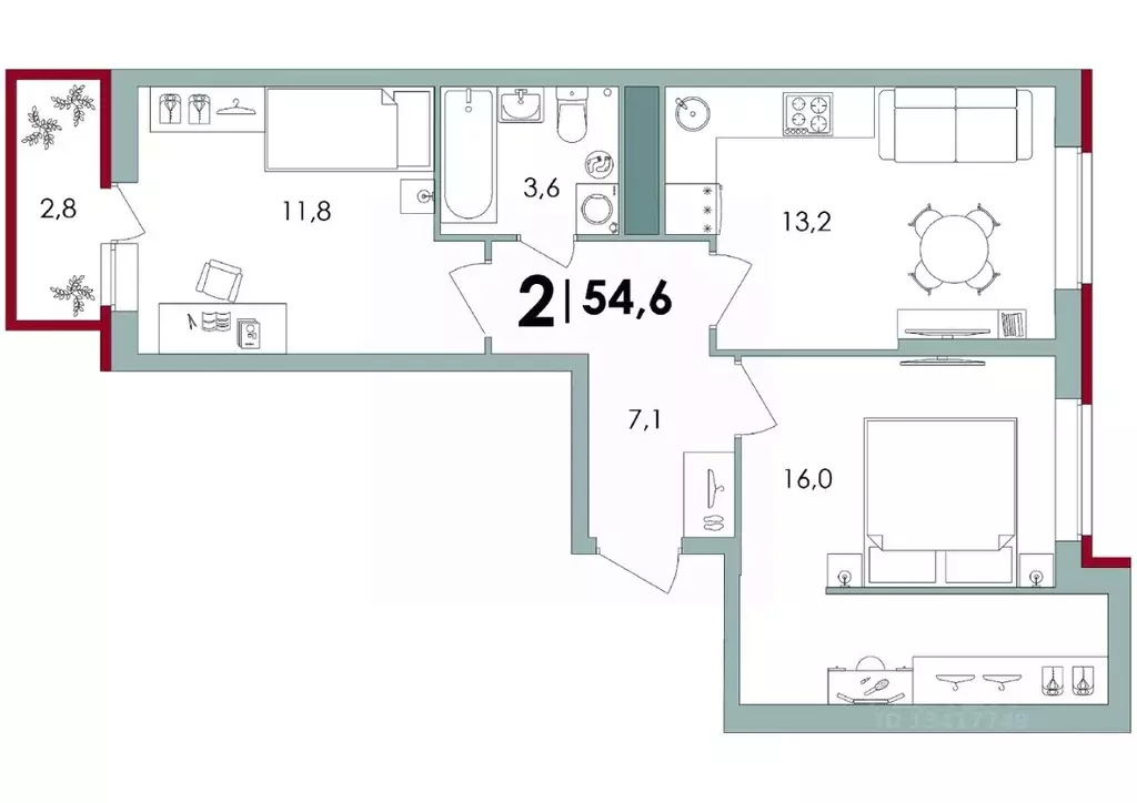 2-к кв. Тверская область, Калининский муниципальный округ, д. Батино  ... - Фото 1