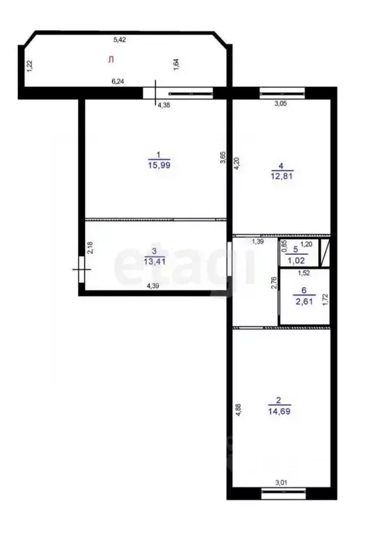 2-к кв. Ульяновская область, Ульяновск Водопроводная ул., 1 (60.5 м) - Фото 2