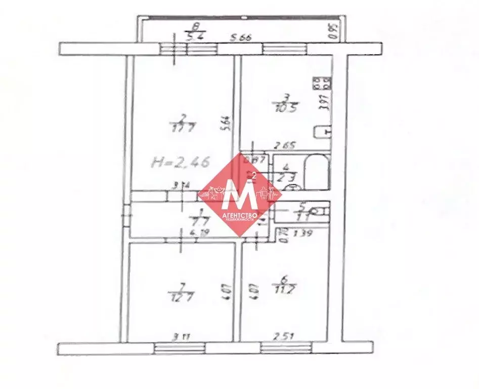 3-к кв. Ханты-Мансийский АО, Нягань Речная ул., 15 (63.1 м) - Фото 0