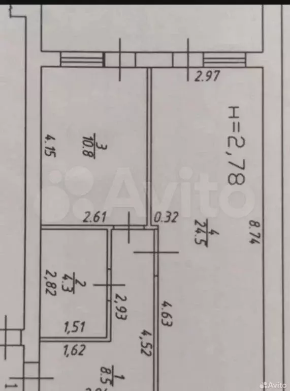 1-к. квартира, 48,1 м, 4/8 эт. - Фото 0