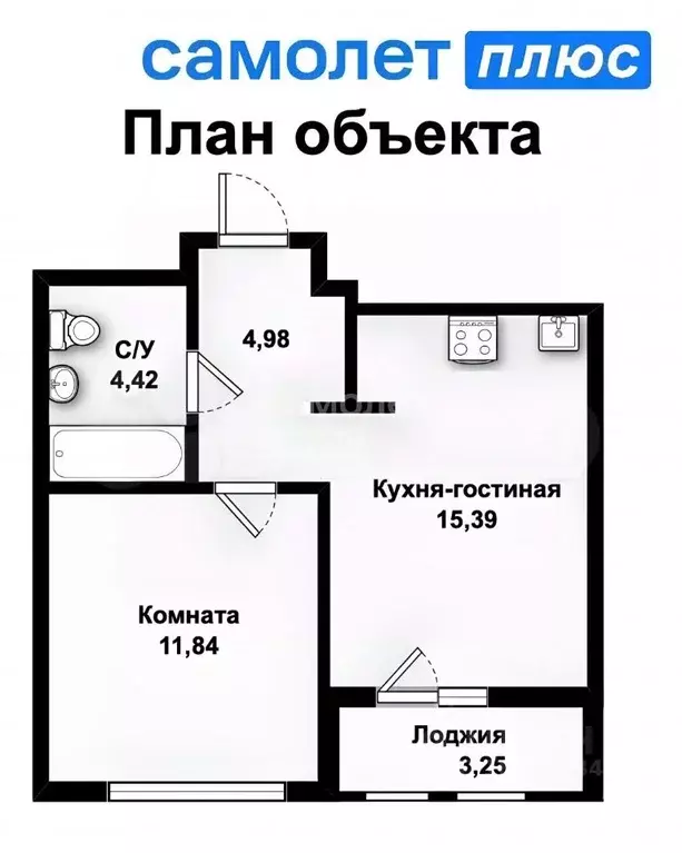 1-к кв. Свердловская область, Екатеринбург ул. Студенческая, 2 (44.6 ... - Фото 2