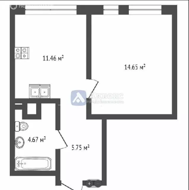 1-комнатная квартира: Тюмень, улица Тимофея Чаркова, 91 (36.5 м) - Фото 0