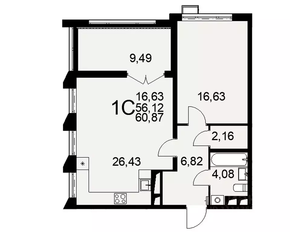 1-к кв. Тульская область, Тула Путейская ул., 11 (56.12 м) - Фото 0