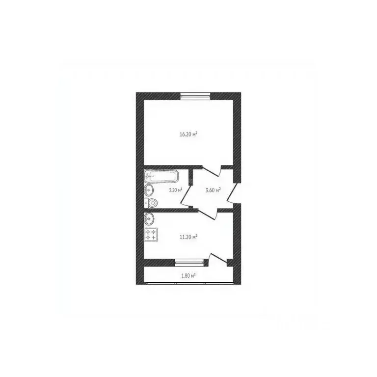 1-к кв. Брянская область, Брянск ул. Грибоедова, 11 (34.0 м) - Фото 0