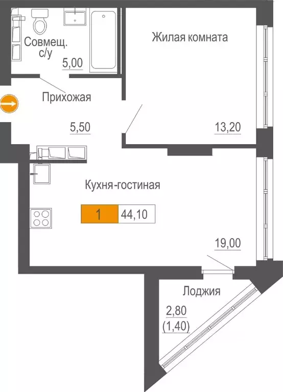 1-к кв. свердловская область, екатеринбург ул. академика бардина, 21 . - Фото 0