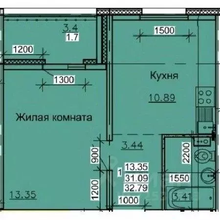 1-к кв. Алтайский край, Барнаул ул. Союза Республик (32.79 м) - Фото 0